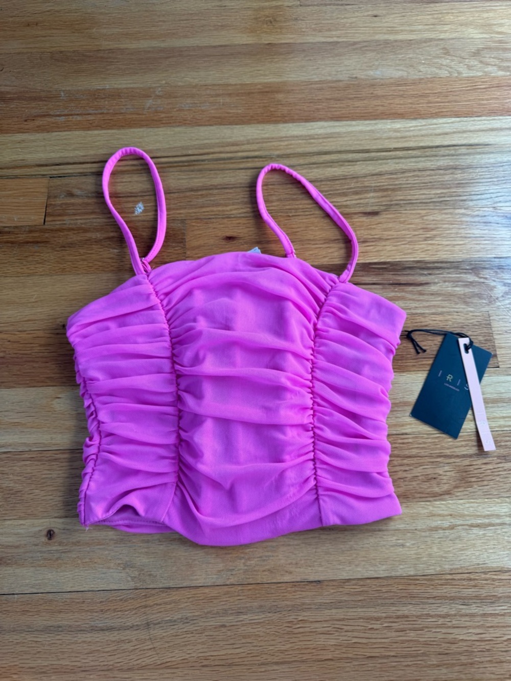 iris Ruched Pink Crop Top
